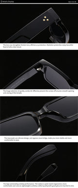 SO & EI Ins populaire mode carré Rivets hommes lunettes de soleil Vintage Punk dégradé femmes tendance vert foncé lunettes de soleil nuances UV400