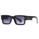 SO & EI Ins populaire mode carré Rivets hommes lunettes de soleil Vintage Punk dégradé femmes tendance vert foncé lunettes de soleil nuances UV400