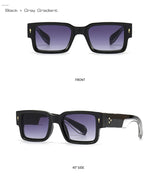 SO & EI Ins populaire mode carré Rivets hommes lunettes de soleil Vintage Punk dégradé femmes tendance vert foncé lunettes de soleil nuances UV400