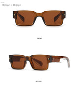 SO & EI Ins populaire mode carré Rivets hommes lunettes de soleil Vintage Punk dégradé femmes tendance vert foncé lunettes de soleil nuances UV400